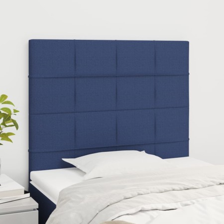 Cabeceros 2 unidades de tela azul 90x5x78/88 cm de vidaXL, Cabeceros y pies de cama - Ref: Foro24-3116320, Precio: 58,37 €, D...
