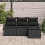 Conjunto de sofá de jardín con cojín 4 pcs Negro en Sofás de exterior | Comprar online en Foru.es