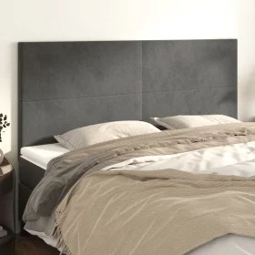 Kopfteile 4 Einheiten aus dunkelgrauem Samt 100x5x78/88 cm von vidaXL, Kopf- und Fußteile - Ref: Foro24-3116119, Preis: 89,69...