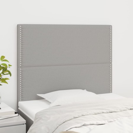 Cabeceros 2 unidades de tela gris claro 100x5x78/88 cm de vidaXL, Cabeceros y pies de cama - Ref: Foro24-3116182, Precio: 50,...