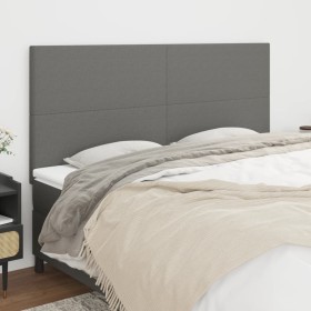 Cabeceros 4 unidades de tela gris oscuro 80x5x78/88 cm de vidaXL, Cabeceros y pies de cama - Ref: Foro24-3116059, Precio: 119...