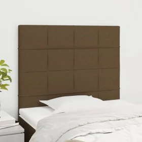 Cabeceros 2 unidades de tela marrón oscuro 90x5x78/88 cm de vidaXL, Cabeceros y pies de cama - Ref: Foro24-3116317, Precio: 6...