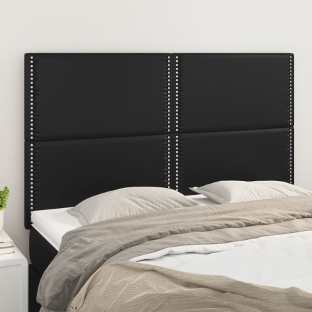 Cabeceros 4 unidades cuero sintético negro 72x5x78/88 cm de vidaXL, Cabeceros y pies de cama - Ref: Foro24-3116282, Precio: 8...