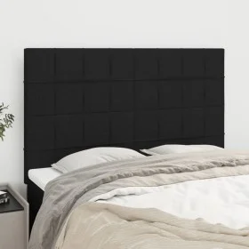 Cabeceros 4 unidades tela negro 72x5x78/88 cm de vidaXL, Cabeceros y pies de cama - Ref: Foro24-3116332, Precio: 135,45 €, De...