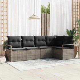 Conjunto de sofá de jardín con cojín 5 pcs Gris en Sofás de exterior | Comprar online en Foru.es