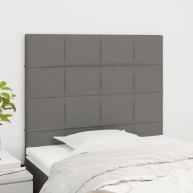 Cabeceros 2 unidades de tela gris oscuro 80x5x78/88 cm de vidaXL, Cabeceros y pies de cama - Ref: Foro24-3116307, Precio: 62,...
