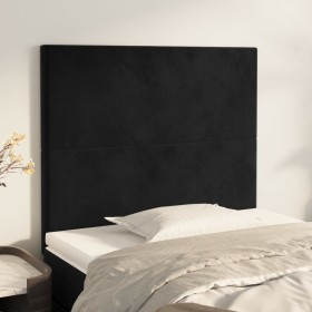 Cabeceros 2 unidades de terciopelo negro 90x5x78/88 cm de vidaXL, Cabeceros y pies de cama - Ref: Foro24-3116090, Precio: 65,...