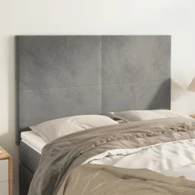 Headboards 4 units light gray velvet 72x5x78/88 cm by vidaXL, Headboards and footboards - Ref: Foro24-3116100, Price: 106,17 ...