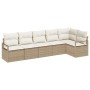 Conjunto de sofá de jardín con cojín 6 pcs Beige y Crema en Sofás de exterior | Comprar online en Foru.es