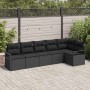 Conjunto de sofá de jardín con cojín 6 pcs Negro en Sofás de exterior | Comprar online en Foru.es