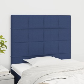 Cabeceros 2 unidades de tela azul 100x5x78/88 cm de vidaXL, Cabeceros y pies de cama - Ref: Foro24-3116328, Precio: 60,35 €, ...