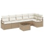 Conjunto de sofá de jardín con cojín 7 pcs Beige y Crema en Sofás de exterior | Comprar online en Foru.es