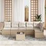 Conjunto de sofá de jardín con cojín 7 pcs Beige y Crema en Sofás de exterior | Comprar online en Foru.es