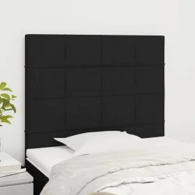 Cabeceros 2 unidades de tela negro 80x5x78/88 cm de vidaXL, Cabeceros y pies de cama - Ref: Foro24-3116308, Precio: 71,03 €, ...
