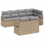 Conjunto de sofás de jardín con cojín 7 pcs Beige y Gris Claro en Sofás de exterior | Comprar online en Foru.es