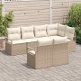 Conjunto de sofás de jardín 7 pcs Beige y ratán sintético en Sofás de exterior | Comprar online en Foru.es