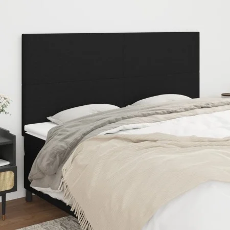 Kopfteile 4 Einheiten aus schwarzem Stoff 80x5x78/88 cm von vidaXL, Kopf- und Fußteile - Ref: Foro24-3116060, Preis: 100,25 €...