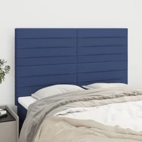 Headboards 4 units blue fabric 72x5x78/88 cm by vidaXL, Headboards and footboards - Ref: Foro24-3116476, Price: 115,49 €, Dis...