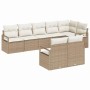 Conjunto de sofás de jardín 8 pcs Beige y ratán sintético en Sofás de exterior | Comprar online en Foru.es