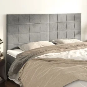 Headboards 4 units of light gray velvet 90x5x78/88 cm by vidaXL, Headboards and footboards - Ref: Foro24-3116392, Price: 102,...