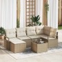 Conjunto de sofá de jardín con cojín 7 pcs Beige y Crema en Sofás de exterior | Comprar online en Foru.es