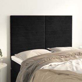 Cabeceros 4 unidades terciopelo negro 72x5x78/88 cm de vidaXL, Cabeceros y pies de cama - Ref: Foro24-3116522, Precio: 78,40 ...
