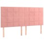 Cabeceros 4 unidades de terciopelo rosa 100x5x78/88 cm de vidaXL, Cabeceros y pies de cama - Ref: Foro24-3116403, Precio: 138...