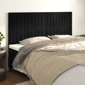 Cabeceros 4 unidades de terciopelo negro 90x5x78/88 cm de vidaXL, Cabeceros y pies de cama - Ref: Foro24-3116632, Precio: 127...