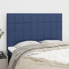 Headboards 4 units blue fabric 72x5x78/88 cm by vidaXL, Headboards and footboards - Ref: Foro24-3116336, Price: 112,64 €, Dis...