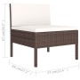 Set muebles de jardín 6 piezas y cojines ratán sintético marrón en Conjuntos de jardín | Comprar online en Foru.es