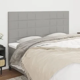 Cabeceros 4 unidades de tela gris claro 100x5x78/88 cm de vidaXL, Cabeceros y pies de cama - Ref: Foro24-3116354, Precio: 108...