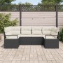 Conjunto de sofás de jardín 6 pcs Negro y ratán sintético en Sofás de exterior | Comprar online en Foru.es