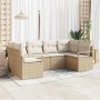 Conjunto de sofás de jardín 6 pcs Beige y ratán sintético en Sofás de exterior | Comprar online en Foru.es