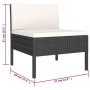 Set de muebles de jardín 6 pzas y cojines ratán sintético negro en Conjuntos de jardín | Comprar online en Foru.es