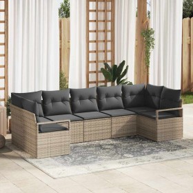 Conjunto de sofás de jardín 7 pcs Gris ratán sintético en Sofás de exterior | Comprar online en Foru.es