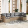 Conjunto de sofás de jardín con cojín 7 pcs Beige y Gris Claro en Sofás de exterior | Comprar online en Foru.es