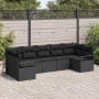 Conjunto de sofás de jardín 7 pcs Negro ratán sintético en Sofás de exterior | Comprar online en Foru.es