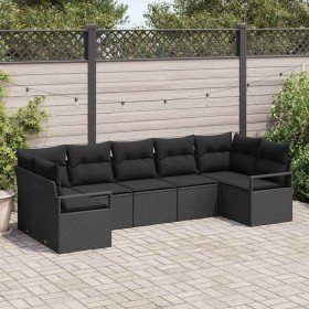 Conjunto de sofás de jardín 7 pcs Negro ratán sintético en Sofás de exterior | Comprar online en Foru.es