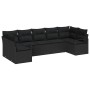 Conjunto de sofás de jardín 7 pcs Negro ratán sintético en Sofás de exterior | Comprar online en Foru.es
