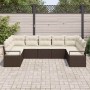 Conjunto de sofás de jardín 9 pcs Marrón y ratán sintético en Sofás de exterior | Comprar online en Foru.es