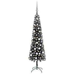 Árbol de Navidad delgado con LEDs y bolas negro 180 cm de vidaXL, Arboles de navidad - Ref: Foro24-3078113, Precio: 54,28 €, ...