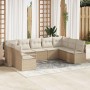 Conjunto de sofás de jardín 9 pcs Beige y ratán sintético en Sofás de exterior | Comprar online en Foru.es