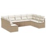 Conjunto de sofás de jardín 9 pcs Beige y ratán sintético en Sofás de exterior | Comprar online en Foru.es