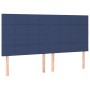 Cabeceros 4 unidades de tela azul 100x5x78/88 cm de vidaXL, Cabeceros y pies de cama - Ref: Foro24-3116360, Precio: 111,66 €,...