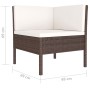 Set muebles de jardín 4 piezas y cojines ratán sintético marrón en Conjuntos de jardín | Comprar online en Foru.es