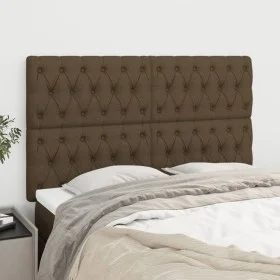 Cabeceros 4 unidades tela marrón oscuro 72x7x78/88 cm de vidaXL, Cabeceros y pies de cama - Ref: Foro24-3116669, Precio: 118,...