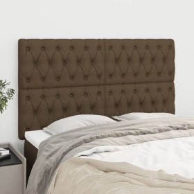 Cabeceros 4 unidades tela marrón oscuro 72x7x78/88 cm de vidaXL, Cabeceros y pies de cama - Ref: Foro24-3116669, Precio: 131,...