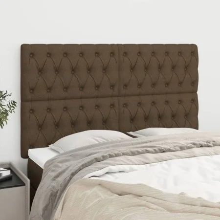 Headboards 4 units dark brown fabric 72x7x78/88 cm by vidaXL, Headboards and footboards - Ref: Foro24-3116669, Price: 118,56 ...