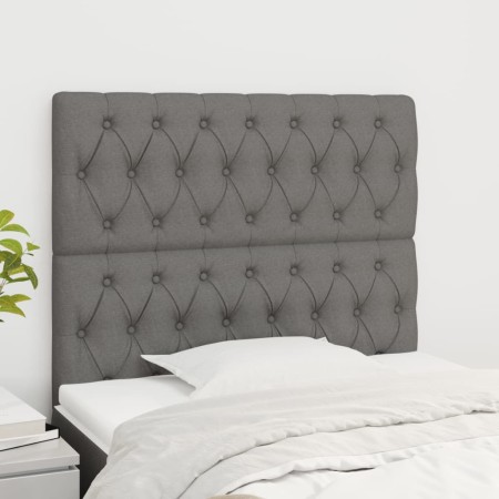 Cabeceros 2 unidades de tela gris oscuro 100x7x78/88 cm de vidaXL, Cabeceros y pies de cama - Ref: Foro24-3116659, Precio: 65...
