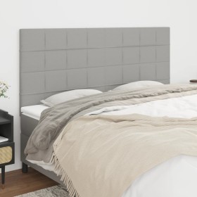 Cabeceros 4 unidades de tela gris claro 90x5x78/88 cm de vidaXL, Cabeceros y pies de cama - Ref: Foro24-3116346, Precio: 106,...